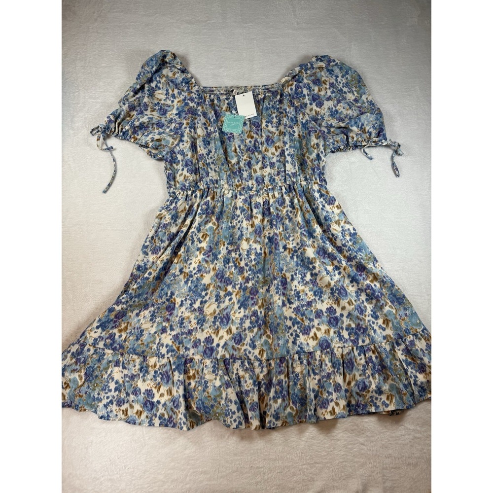 Hayden Los Angeles Floral Cinch Waist Smocked Back Dress 2XL Cottage Coquette